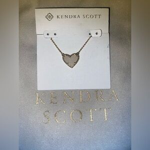 Kendra Scott Gold Ari Heart Gold Necklace in Iridescent Drusy $75
